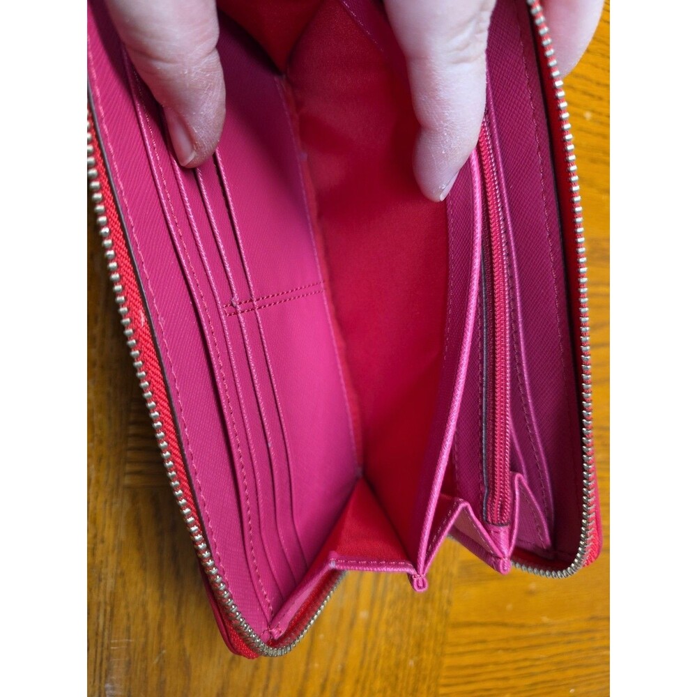 Coach Madison Gathered Leather Zip Around Wallet Raspberry - Picture 12 of 12